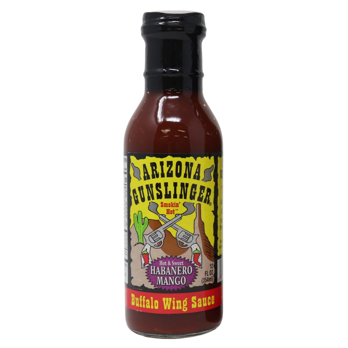 Arizona Gunslinger Habanero Mango Buffalo Wing Sauce Hot & Sweet - Spicy Condiment with Real Peppers and Mango Habanero Sauce, Organic Sweet Chili