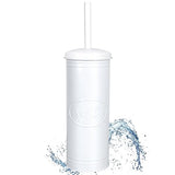 Autumn Alley Metal Toilet Brush with Holder, Farmhouse Bathroom Decor, Galvanized, White