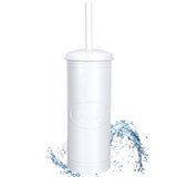 Autumn Alley Metal Toilet Brush with Holder, Farmhouse Bathroom Decor, Galvanized, White
