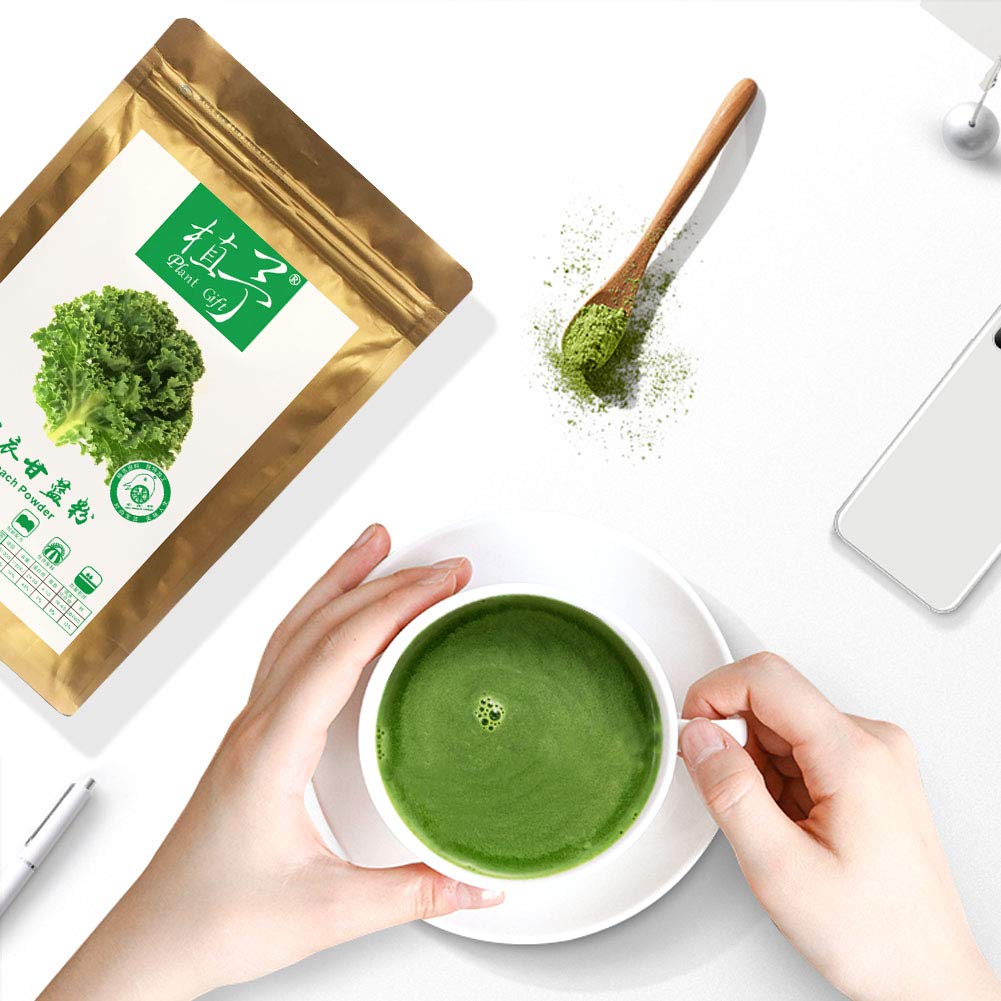 Plant Gift 100% Pure Kale Powder Natural Collard Greens Powder, Great Flavor for Drinks, Smoothie, Yogurt, Baking, Cookies, and Beverages, Non-GMO