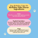 Puppy Cake Dog Birthday Cake Kit - Cake Mix, Icing Mix, Candle and Swirl Tri Color Silicone Pan, Birthday Cake Flavor - Bake or Microwave - Perfect for Celebrating Your Dog’s Special Day - Made in USA