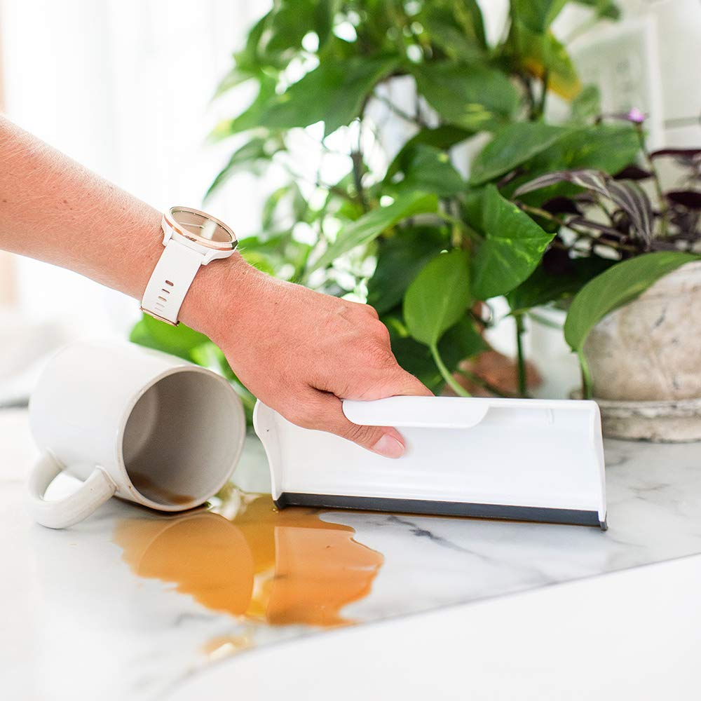 Full Circle Crumb Runner, Countertop Sweep and Squeegee, Mini Portable Brush, Compact Storage, Sustainable Bamboo Handle