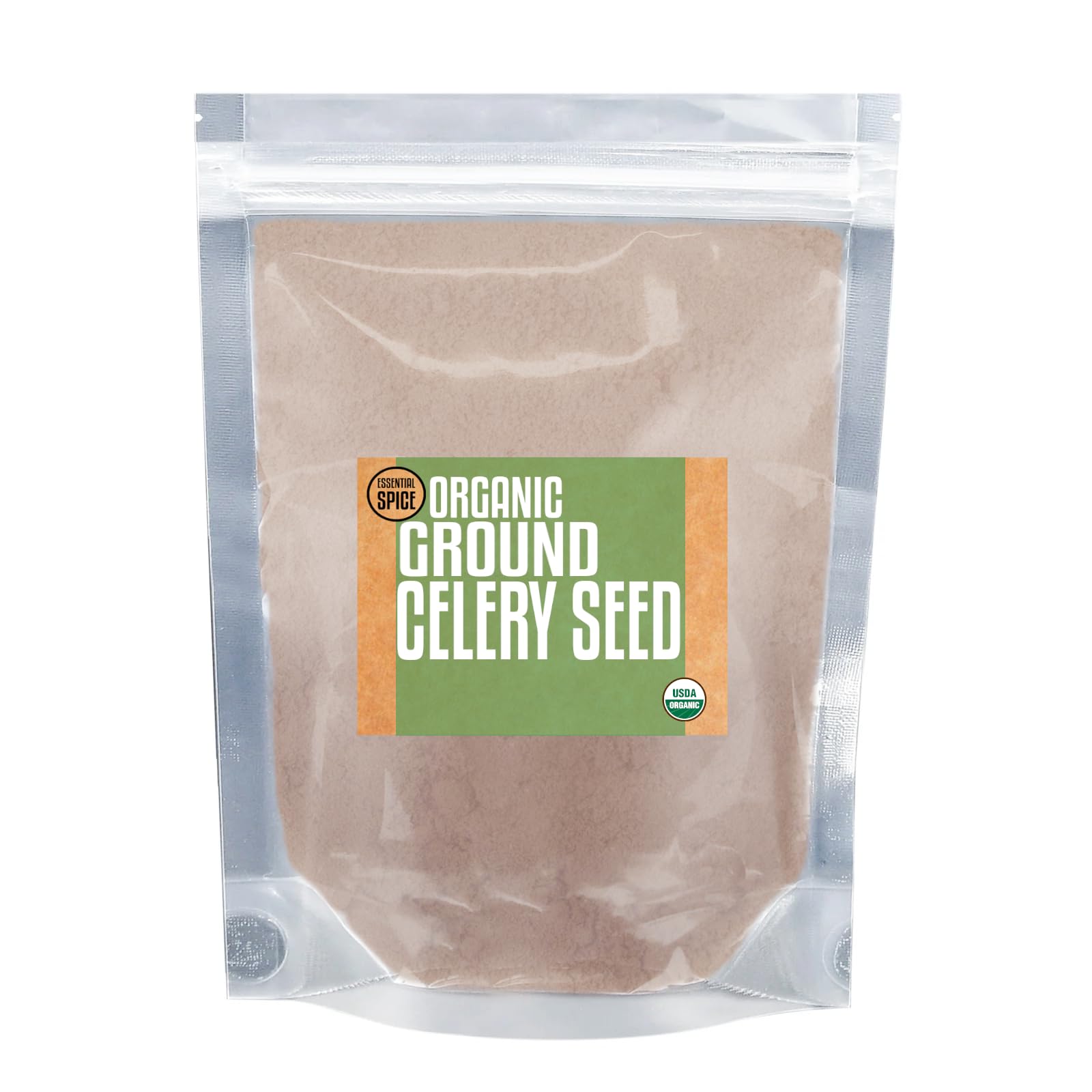 Essential Spice Organic Ground Celery Seeds, 4 oz Bottle - Bold, Savory & Slightly Bitter Flavor - Perfect for Pickling, Dressings, Spice Blends