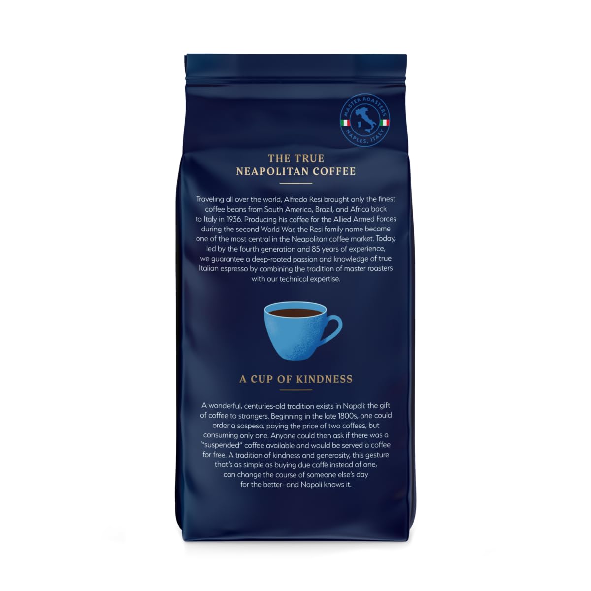 Resi Coffee - Blu Savoy, Light Roast Ground Coffee, Italian, Naples Roasted, 12 oz 1Bag