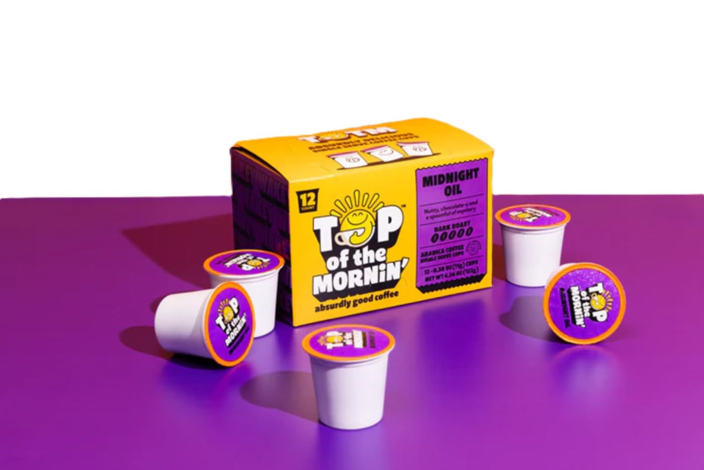 Top of the Mornin’ Midnight Oil Single Serve K Cups Coffee By Jacksepticeye | Dark Roast Caffeinated Blend | Rich and Bold Flavor | Compatible Single