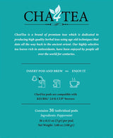 Cha4TEA 36-Count Peppermint Herbal Tea Pods Compatible with Keurig Brewers
