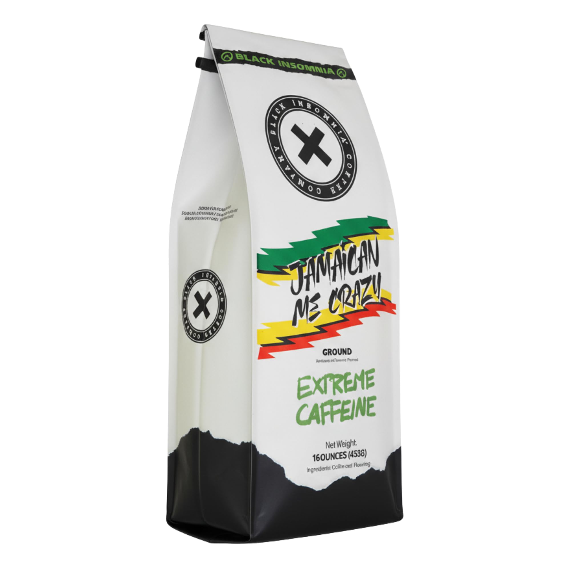 Black Insomnia Extreme Caffeine Coffee, Jamaican Me Crazy - Caramel, Vanilla and Coffee Liqueur Flavored, World's Strongest Highly Caffeinated Roast