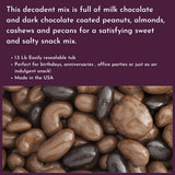 Milk & Dark Chocolate Deluxe Mixed Nuts - 1.5 Lb Tub
