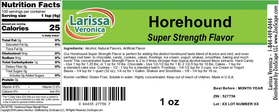 Horehound Super Strength Flavor (1 oz, ZIN: 527756)