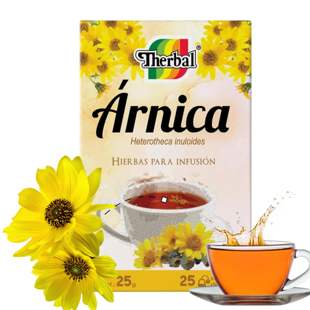 Therbal Árnica Herbal Tea - 25 Tea Bags - 100% Natural Infusion - Caffeine-Free - Heterotheca Inuloides - Aromatic Herbal Blend