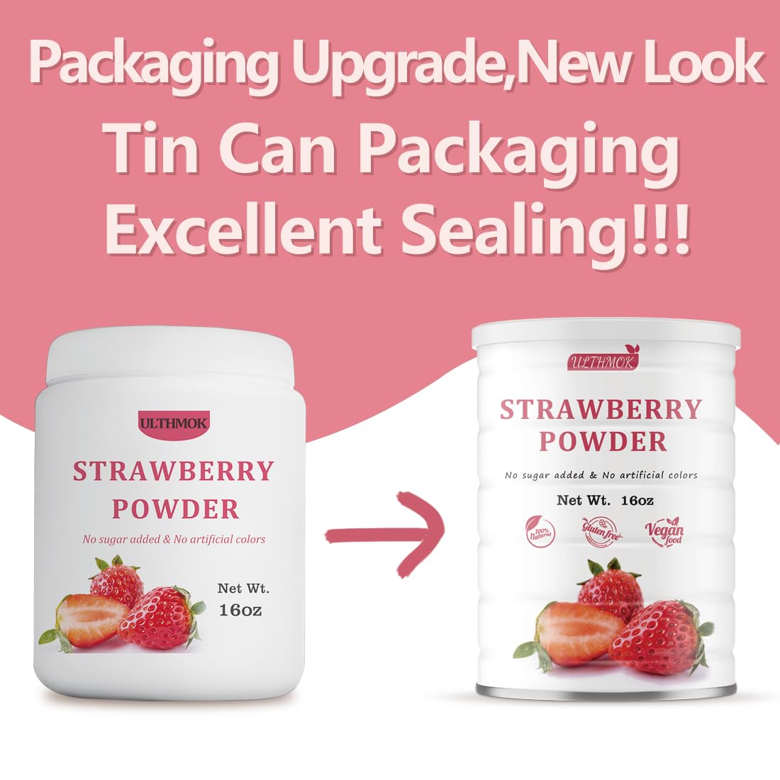 Premium Freeze Dried Strawberry Powder 1LB /453g, 1 Ingredient,No Sugar Added,100% Natural Strawberry Powder for Baking,No Additives.