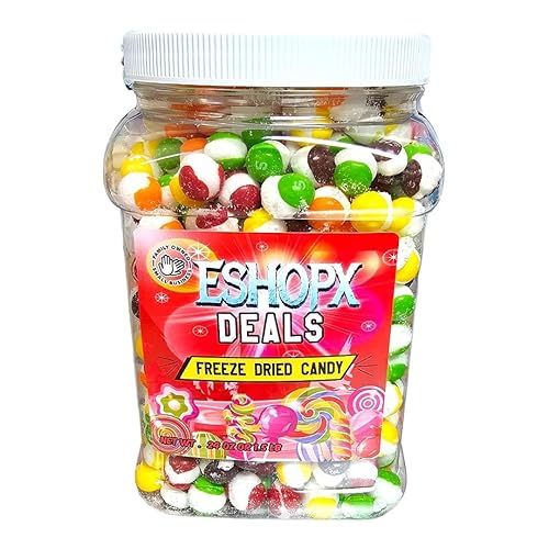 eShopX Freeze Dried Candy - Premium Original Fruit Flavored Freeze Dried Crunchy Candy, 24 oz Jar with Bursting Fruity Taste, Party Size (1.5 lb