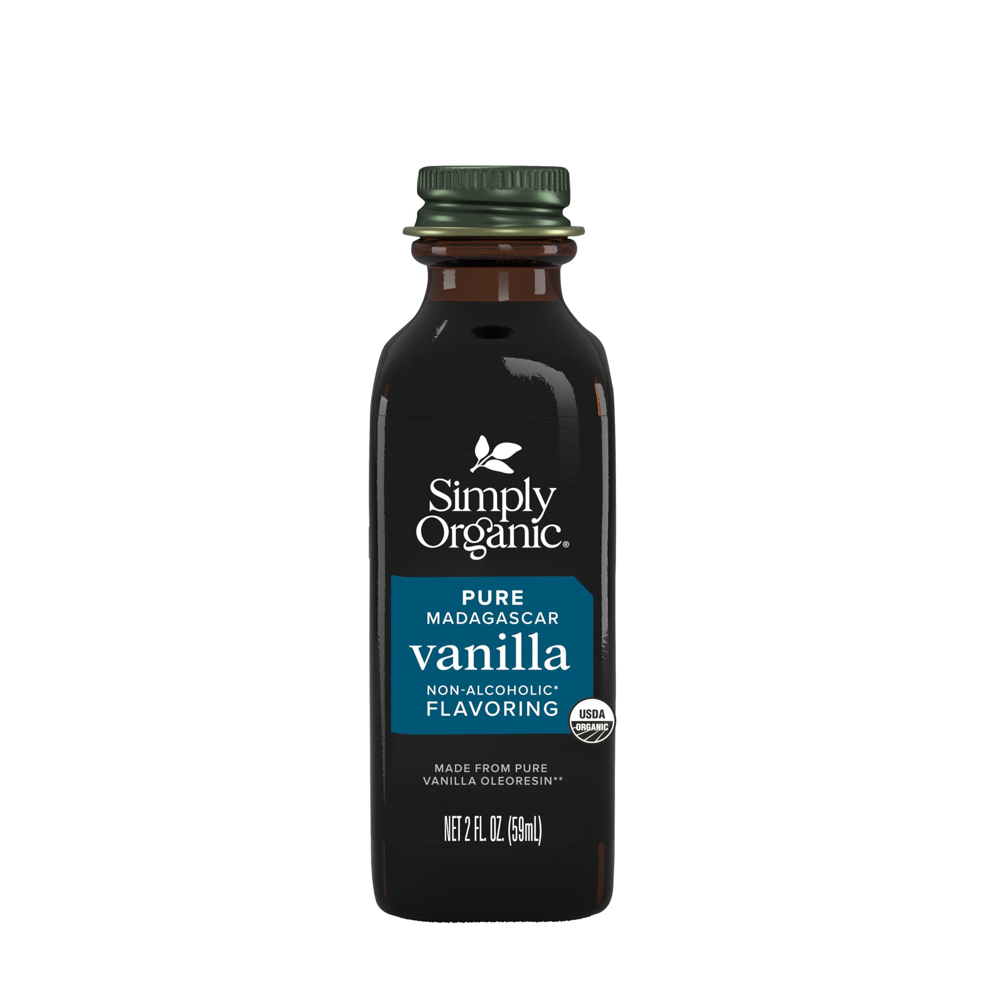 Simply Organic Non-Alcoholic Vanilla Flavoring, Madagascar | Certified Organic | Gluten Free | Kosher Certified | 2-Ounce Glass Bottle