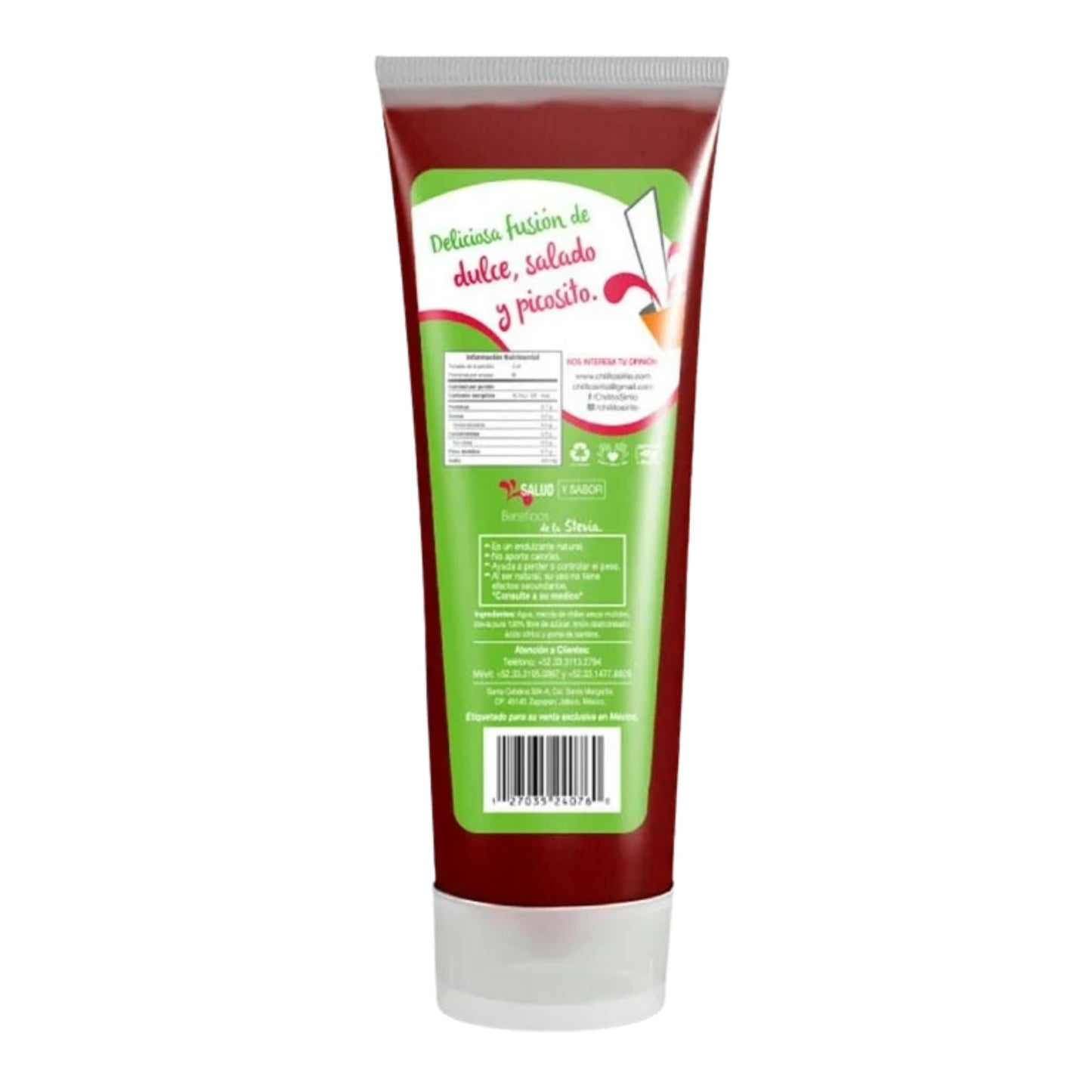 Chilito Sirilo Chamoy Sauce for Fruit 300ml (10.1 fl oz) with Stevia, Sugar Free Mexican Chamoy, Sweet Spicy Fruit Topping, Keto Friendly Dulce
