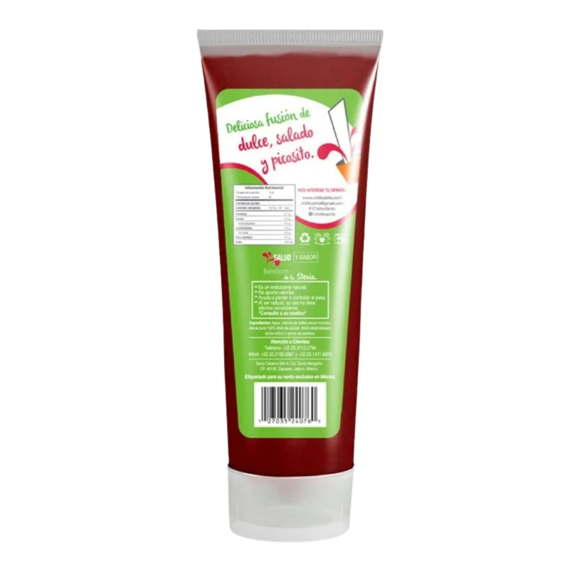 Chilito Sirilo Chamoy Sauce for Fruit 300ml (10.1 fl oz) with Stevia, Sugar Free Mexican Chamoy, Sweet Spicy Fruit Topping, Keto Friendly Dulce