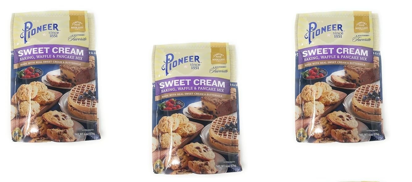Pioneer Sweet Cream Baking, Waffle & Pancake Mix 6oz - pack of 3