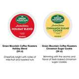 Cinnamon Sugar Cookie and Holiday Blend K-Cups Coffee Variety Pack of 2 Boxes - 24 Ct Each, 48 Ct Keurig Single Serve KCup Pods Total - Limited
