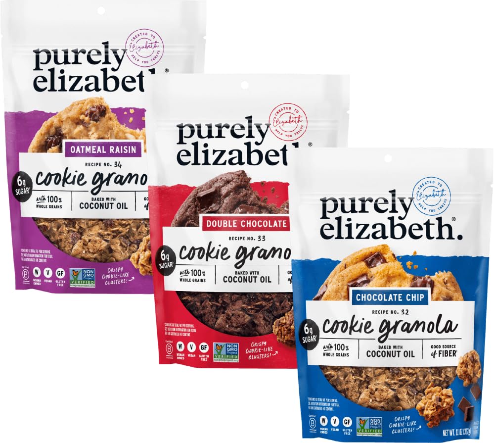 Purely Elizabeth, Cookie Granola, Variety Pack, 11oz Bags (3 Pack)