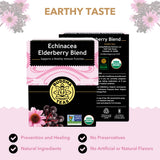 Buddha Teas - Organic Echinacea Elderberry Blend - Herbal Tea - For Health & Wellbeing - With Antioxidants & Minerals - Clean Ingredients - No