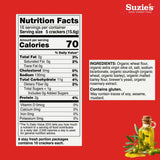 Suzie's, Organic Saltines, Salted Crackers, Salt & Extra Virgin Olive Oil Flavor - 8.8oz Pack