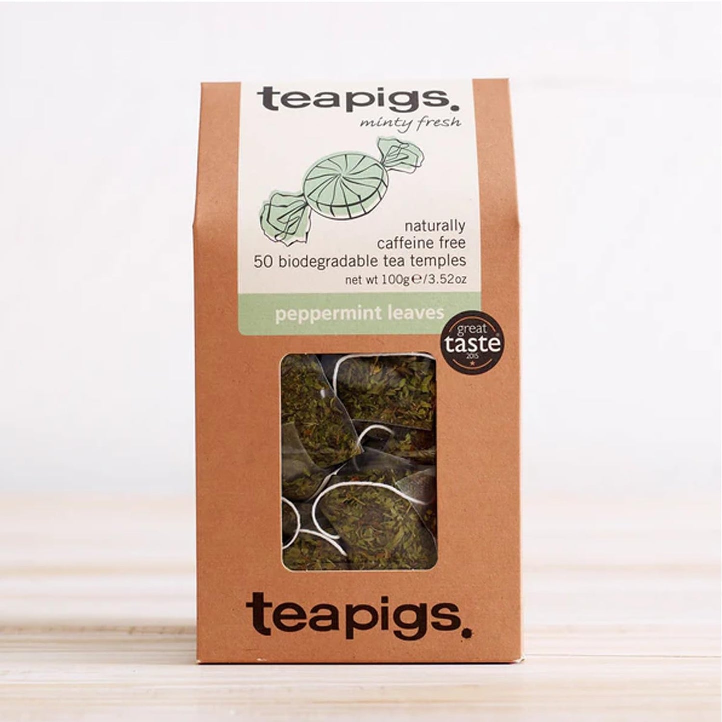 Teapigs Peppermint Leaves Tea Bags Made With Whole Tea Leaves, Natural Ingredients, Non-GMO, Caffeine-Free - 50 Count (1 Pack of 50 Teabags)