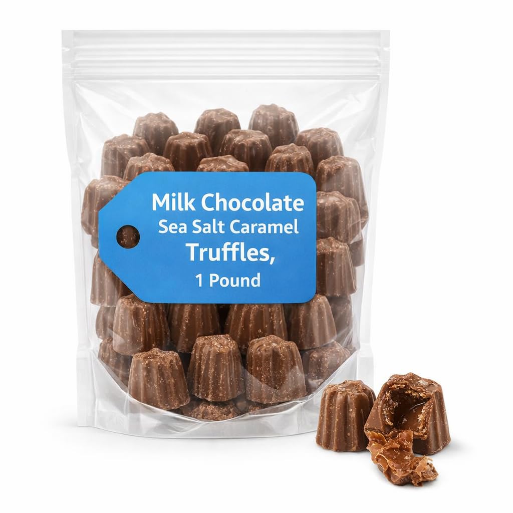 Milk Chocolate Sea Salt Caramel Truffles, 1 Pound, Smooth Chocolate Treats