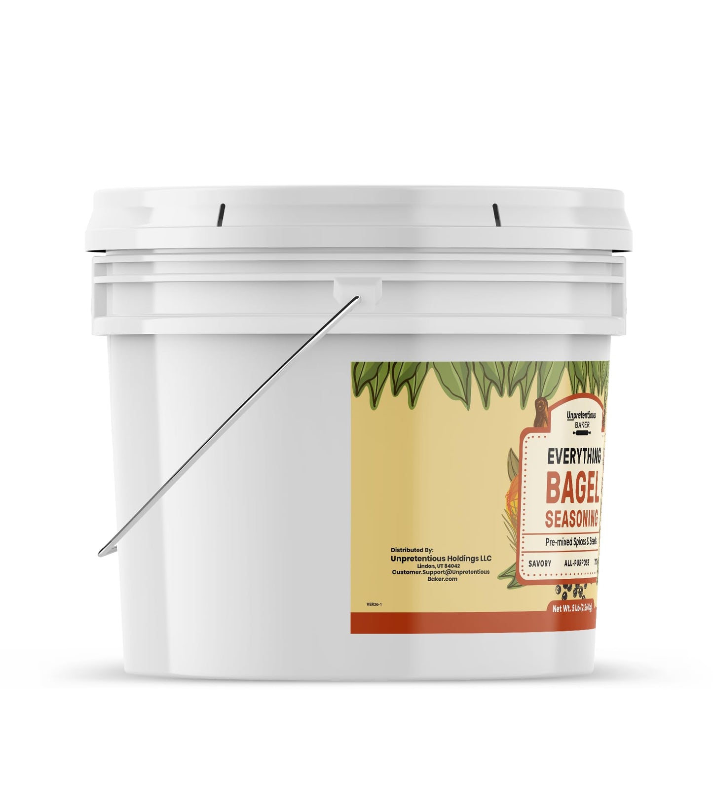 Unpretentious Everything Bagel Seasoning, 1 Gallon Bucket, Add Texture & Flavor to Any Recipe, Mix of Sesame Seeds, Garlic, Onion & Salt (80 Ounce)
