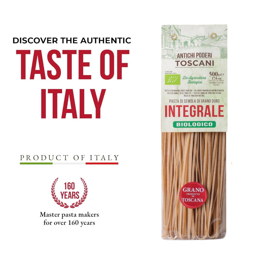 ANTICHI PODERI TOSCANI Handmade Organic Whole Wheat Pasta Linguine 17.6oz