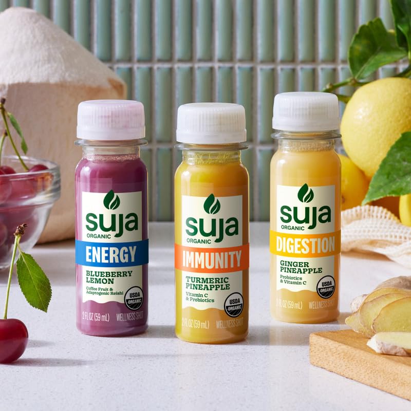 Suja Organic Daily Ritual Shot 30 Count Variety Pack | Immunity, Energy, & Digestion Functional Shots | Cold-Pressed Juice with Live Probiotics |