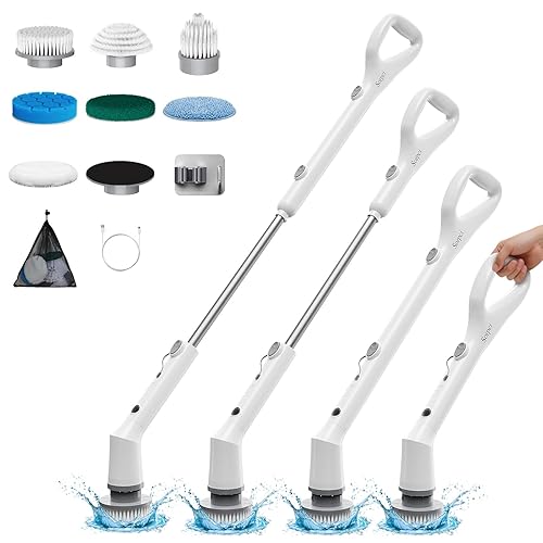 Sorpci Electric Spin Scrubber, 2026 New Cordless Cleaning Brush, Shower Cleaning Brush with 7 Replaceable Brush Heads, Power Scrubber 3 Adjustable