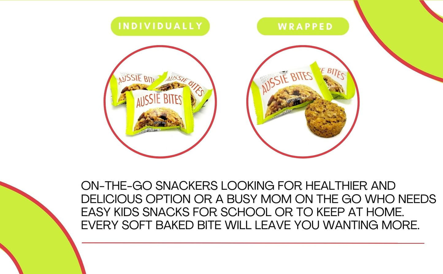Traditional Aussie Bites Individually Wrapped 27 Oz, Oatmeal snacks cookies, Healthy Oatmeal Bites with RON DEYMOND Card