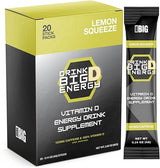 Drink Big D Energy Lemon Squeeze Vitamin D Drink Mix, 100mg Caffeine, 20 Stick Packs
