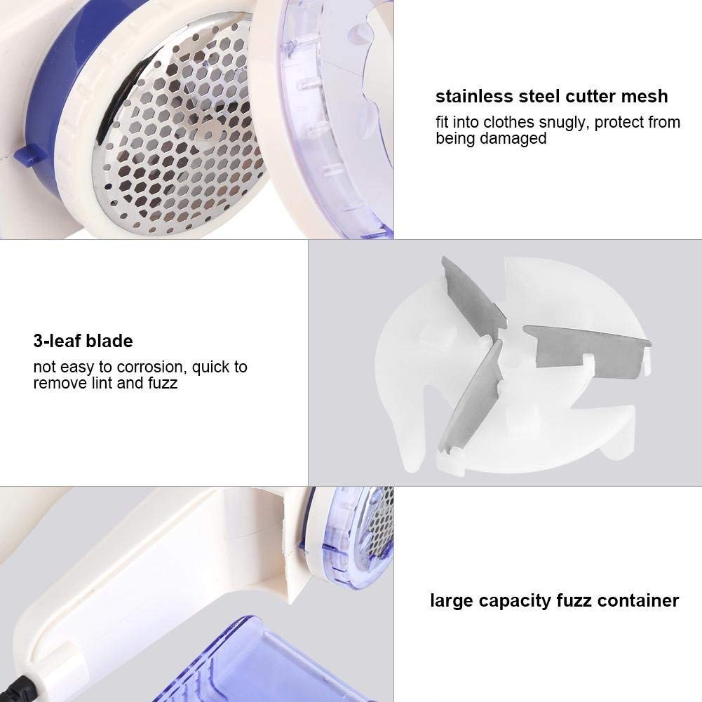 Electric Fabric Shaver, Sweater Defuzzer Clothes Fuzz Lint Remover with Replaceable Blade and Brush for Vest/Sweater/Skirt/Sweatshirt/Scarf/Socks