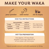 Waka Instant Green Tea Mix, Original - 100% Tea Leaves, No Additives, Unsweetened Tea Powder for 50 Quarts or 200 Cups - Easy and Quick Hot or Iced
