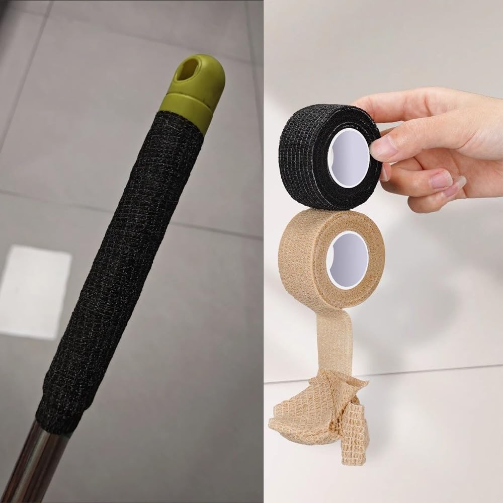 NentMent 6 Pack Mop Handle Wraps Grip Fabric Non Slip Stainless Steel Pole Covers for Microfiber Spin Mop Bucket Floor Cleaning System Commercial Dust