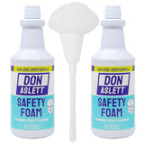 Don Aslett Johnny Mop & Safety Foam Toilet Bowl Cleaner (Two 32 Oz Bottles) Set | Acidic Detergent and Deodorizer | 14" Handle to Easily Clean Toilet