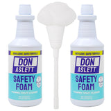 Don Aslett Johnny Mop & Safety Foam Toilet Bowl Cleaner (Two 32 Oz Bottles) Set | Acidic Detergent and Deodorizer | 14" Handle to Easily Clean Toilet