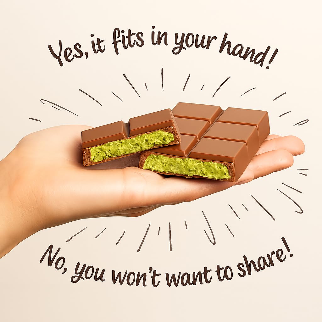 2 PACK Dubai Chocolate Bar Pistachio, 6.34 Oz, Milk Chocolate Bar with Pistachio Cream and Kataifi (Total 180g)