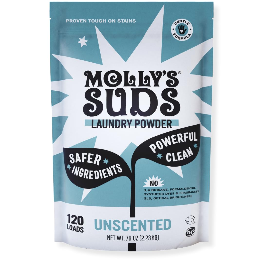 Molly's Suds Original Laundry Detergent Powder | Clean Laundry Detergent Powder for Sensitive Skin | Simple, Effective Ingredients, Stain Fighting |