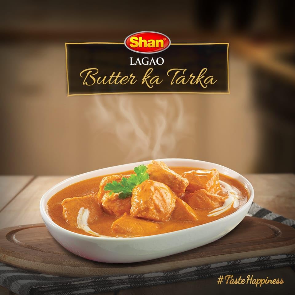 Shan Butter Chicken Recipe and Seasoning Mix 1.76 oz (50g) - Spice Powder for Juicy Chicken in Rich Tomato and Butter Sauce - Suitable for Vegetarians