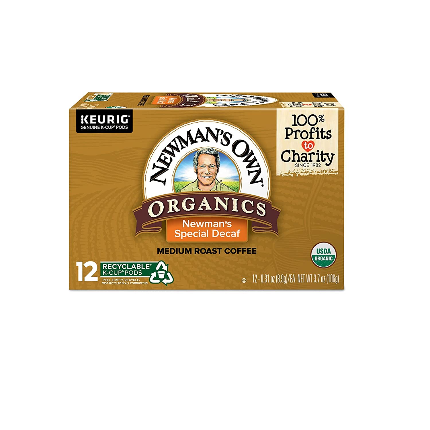 Newman's Own Organic Special Blend Decaf K-cup for Keurig Brewers, 12-Count Boxes (Pack of 6)
