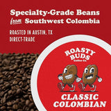 Roasty Buds Coffee Variety Pack Pods 48 Count | Including Mexican Chocolate, French Vanilla, Classic Colombian, and Banana Split | Single-Serve 11g