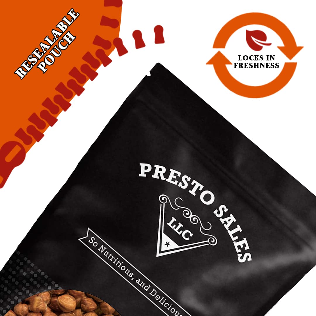 Presto Sales Large Shelled Hazelnuts Raw (AKA Filberts) 16 oz. | Non-GMO, Natural Healthy Protein Snack | Keto/Paleo Friendly | Resealable 1 lb bag