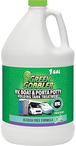 Green Gobbler, Portable Toilet Porta Potty Chemical Waste DIGESTANT & DEODORIZER - 1 Gallon/Fresh Scent (Up to 42 Doses per Gallon)