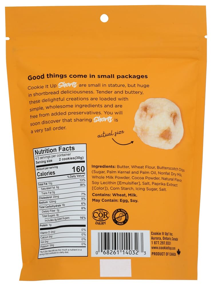 COOKIE IT UP Salted Butterscotch Shortbread Cookies, 140 GR