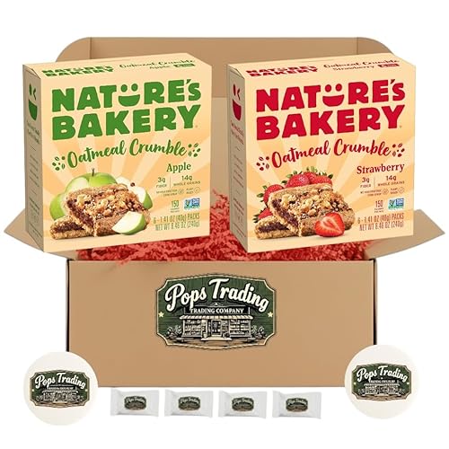 Oatmeal Crumble Snack Bar Variety Sampler Gift Box Apple & Strawberry 12ct 1.41oz Non-GMO Plant Based