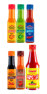 Mexico Lindo Hot Sauce Variety Pack | Includes 1 Amor Chamoy Sauce & 5 Mexico Lindo Hot Sauces | 6 Different Flavors to Choose | 37 Total Fl Oz (Pack