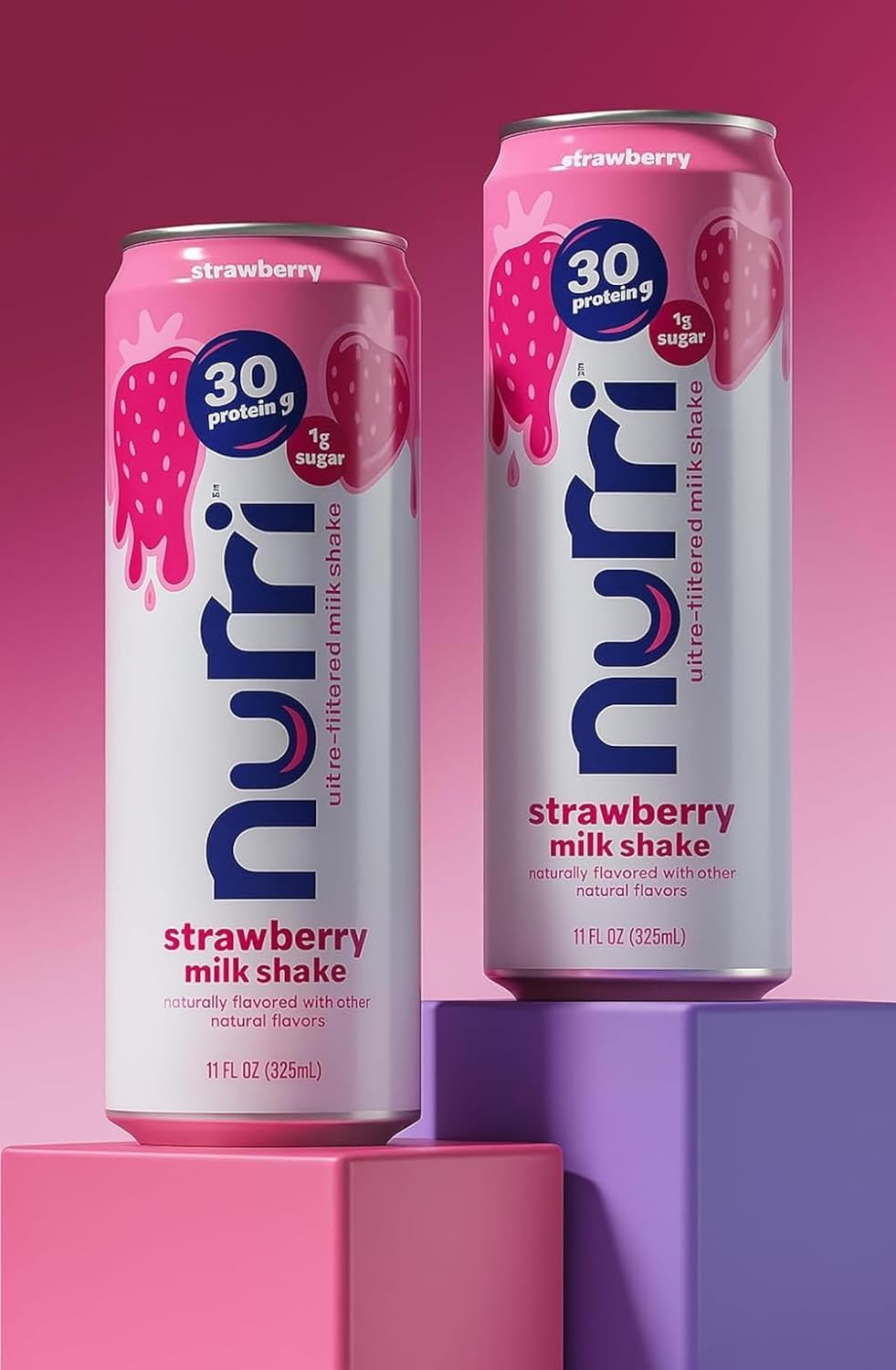 Nurri Ultra-Filtered Protein Shakes (12 Pack) - 6 Chocolate & 6 Strawberry - 30g Protein, 150 Calories, Low Sugar - Lactose Free Ready to Drink