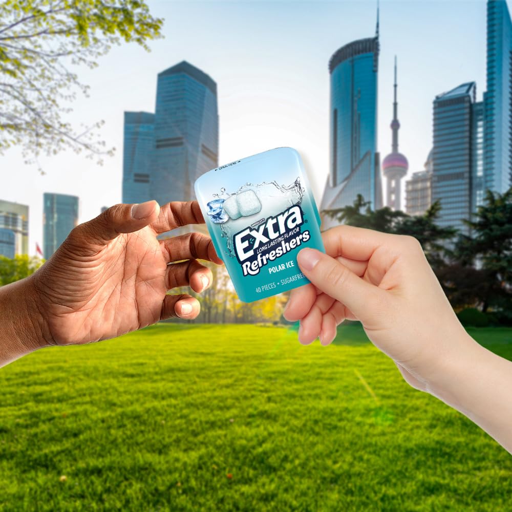 Extra Extra Refreshers Chewing Gum, Polar Ice, 40 Count