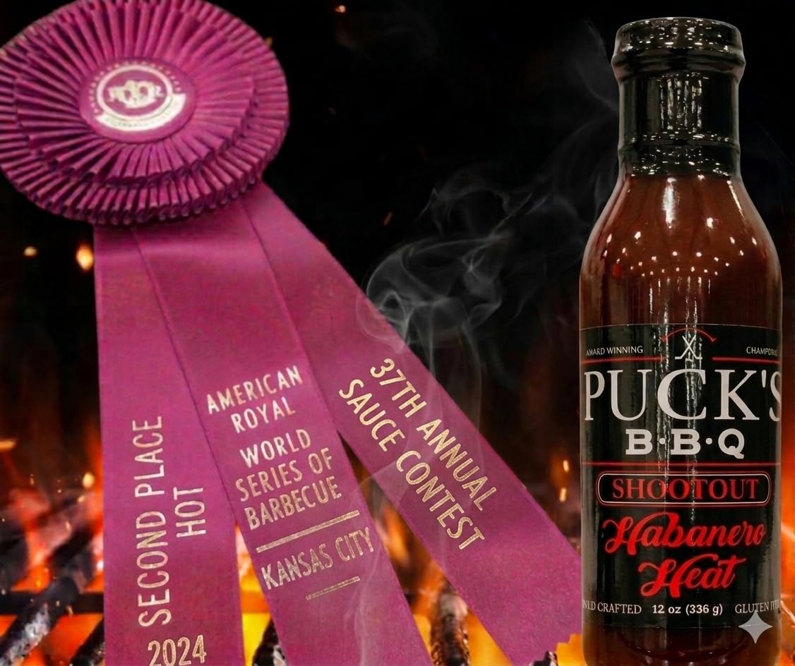 Puck's BBQ Shootout - Habanero Heat Sauce, 12 oz BBQ Sauce